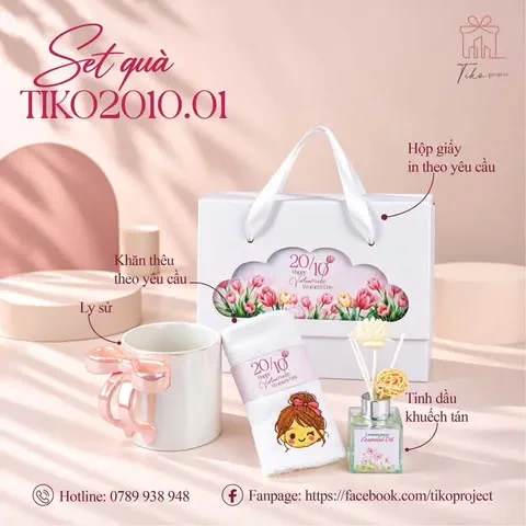 Quà tặng 20/10 cho nhân viên nữ: 5 set quà gần gũi, ý nghĩa - set qua 20 10 ly su tinh dau