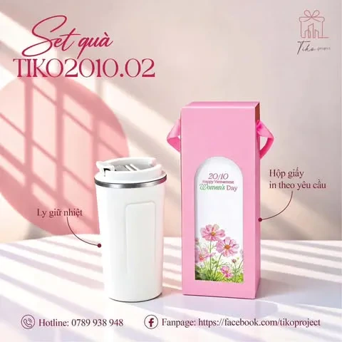 Quà tặng 20/10 cho nhân viên nữ: 5 set quà gần gũi, ý nghĩa - set qua 20 10 ly giu nhiet