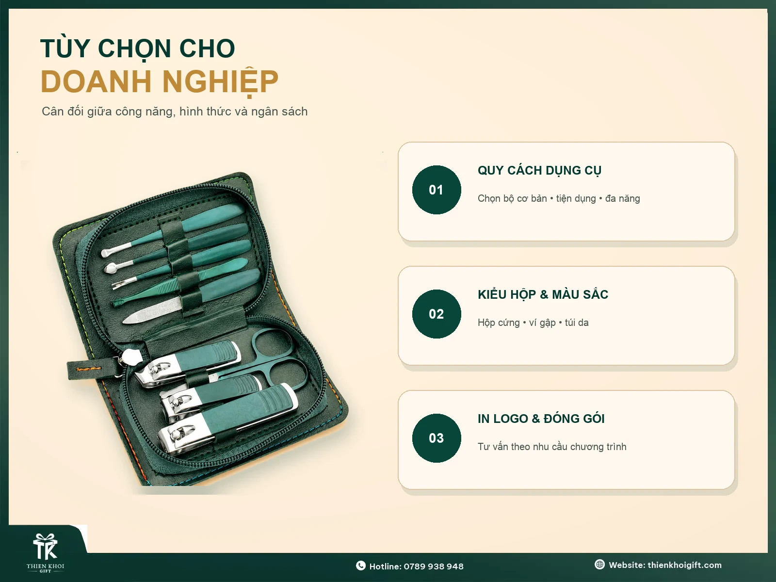 Bộ kiềm chăm sóc cá nhân với tùy chọn quy cách hộp màu sắc in logo và đóng gói
