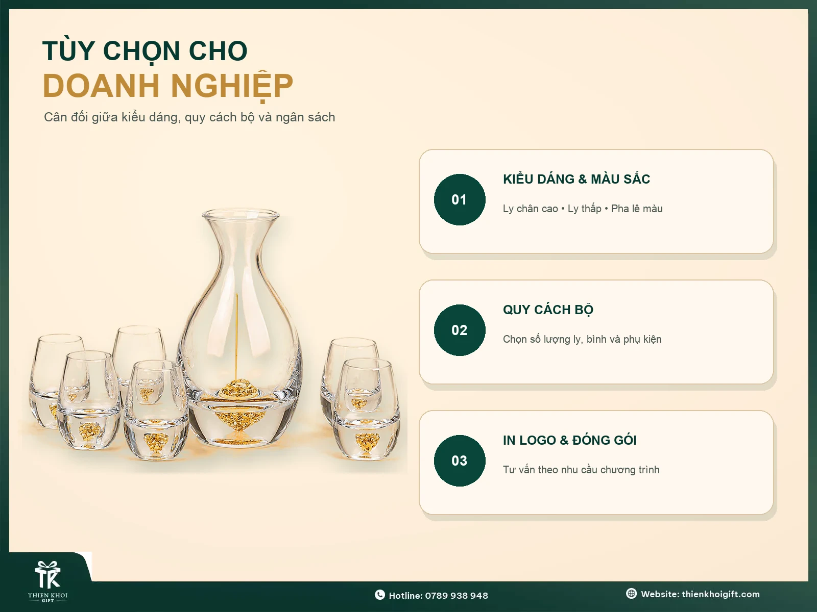 Tùy chọn bộ ly pha lê cao cấp cho doanh nghiệp