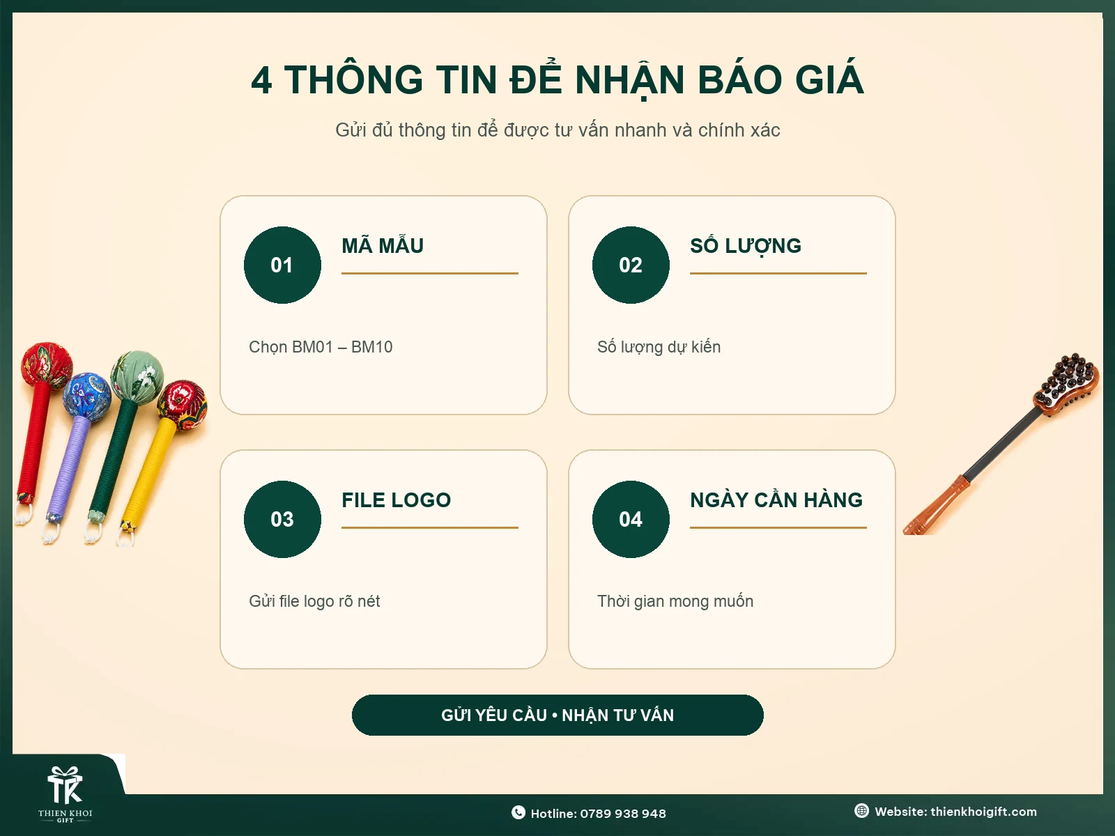 Thông tin nhận báo giá búa massage quà tặng