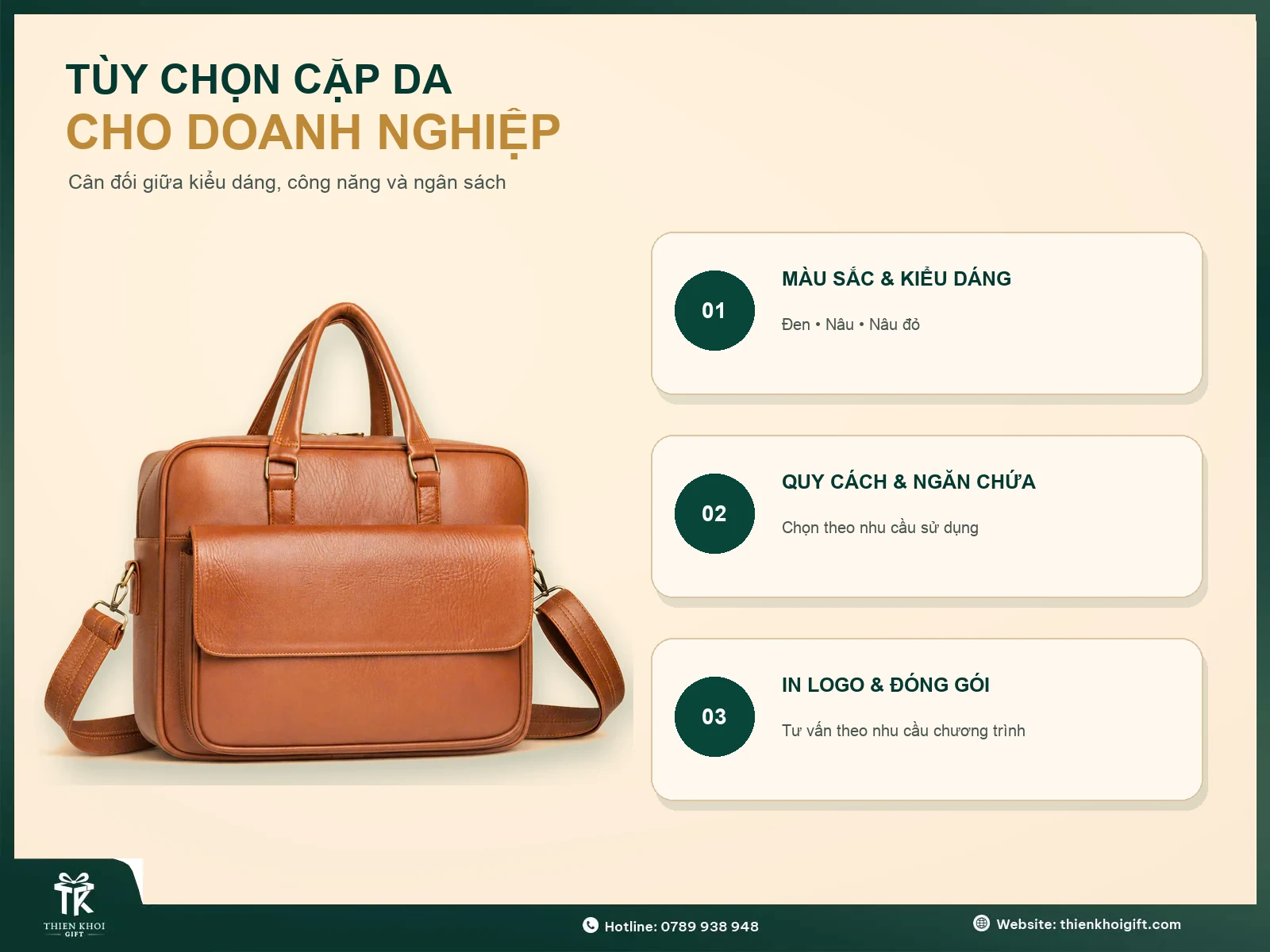 Các kiểu dáng cặp da công sở