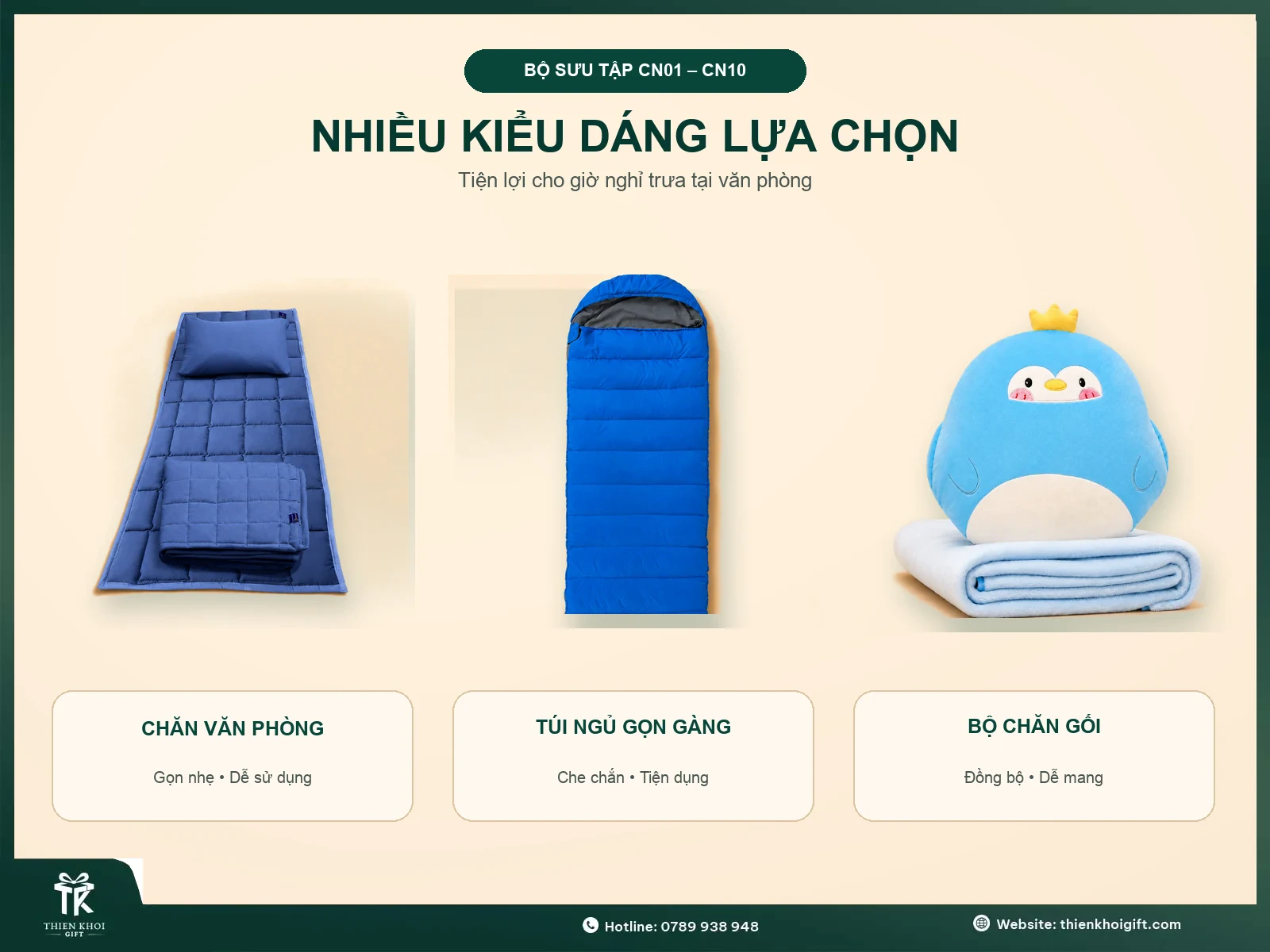 Các kiểu dáng chăn ngủ văn phòng