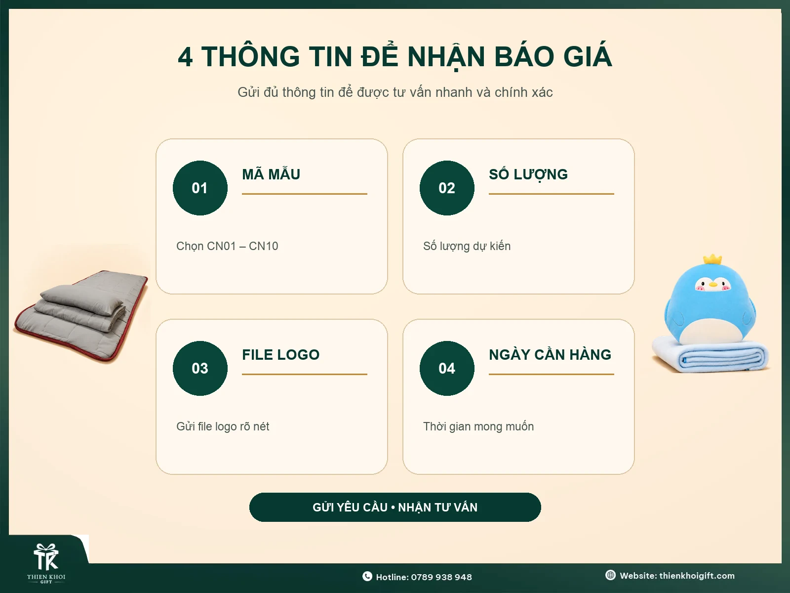 Hướng dẫn 4 thông tin nhận báo giá chăn ngủ văn phòng