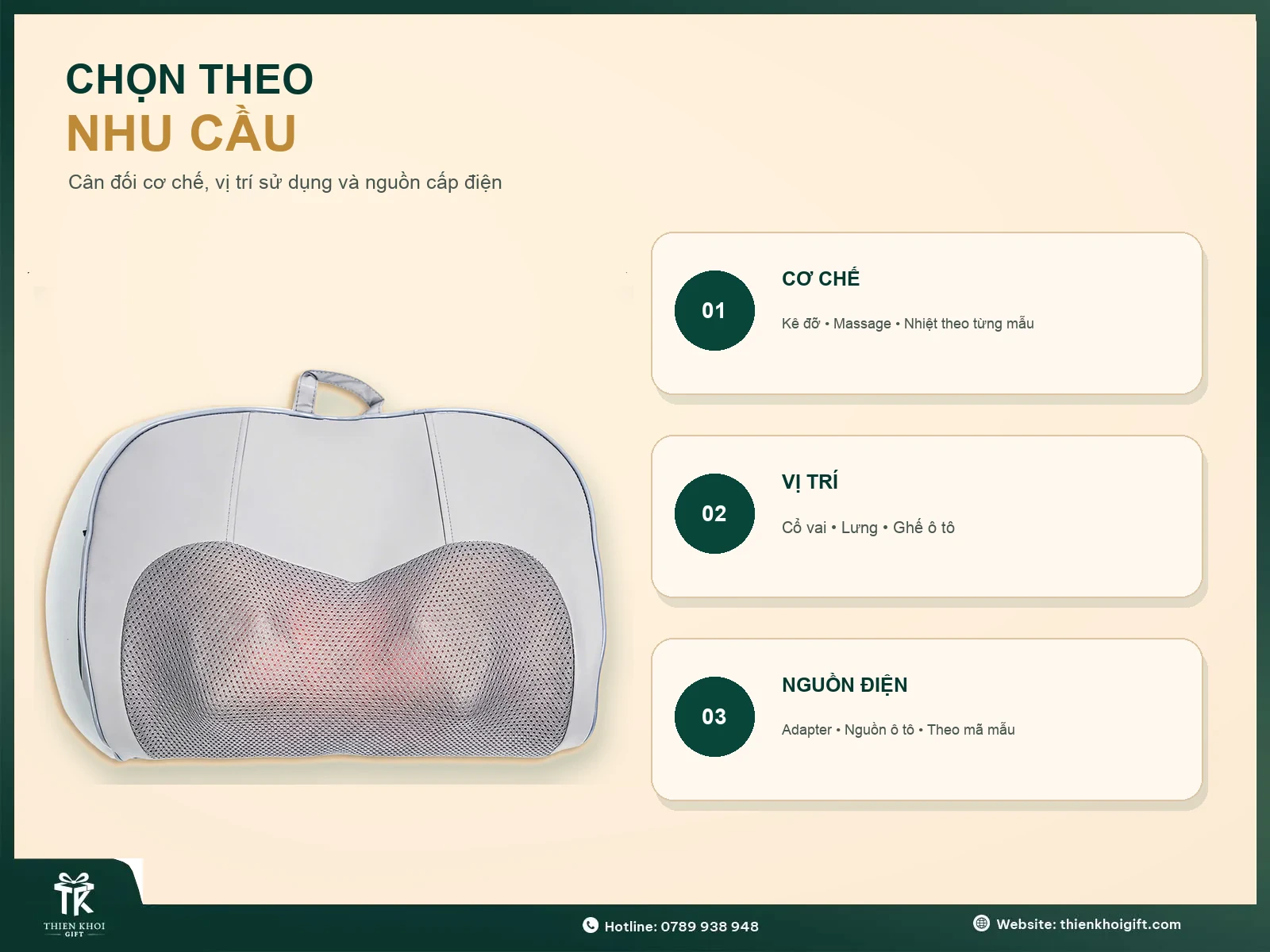 Gối Giảm Đau Cổ Vai Gáy - chon goi massage co vai gay theo nhu cau