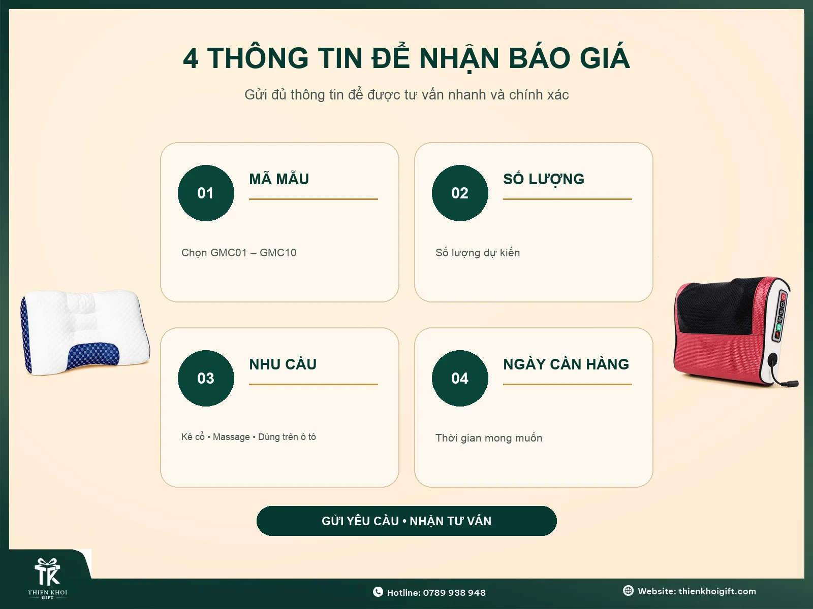 Gối Giảm Đau Cổ Vai Gáy - thong tin nhan bao gia goi massage co vai gay