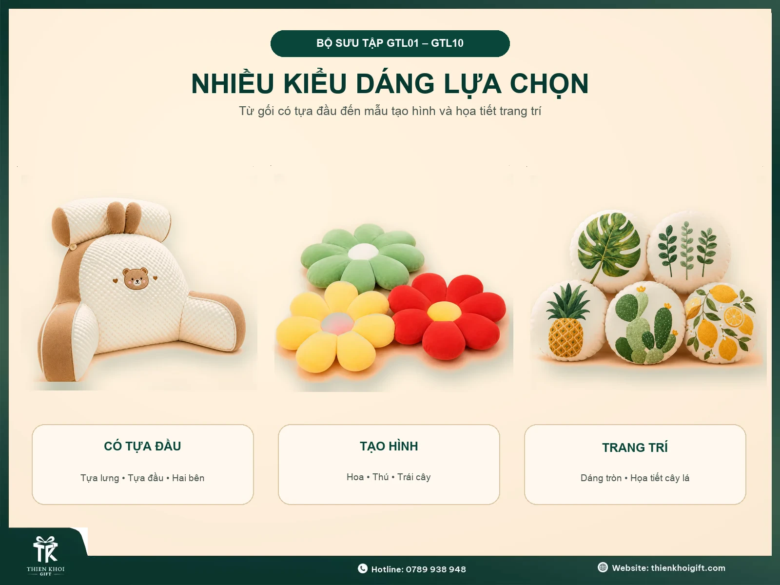 Gối Tựa Lưng In Logo - nhieu kieu dang goi tua lung