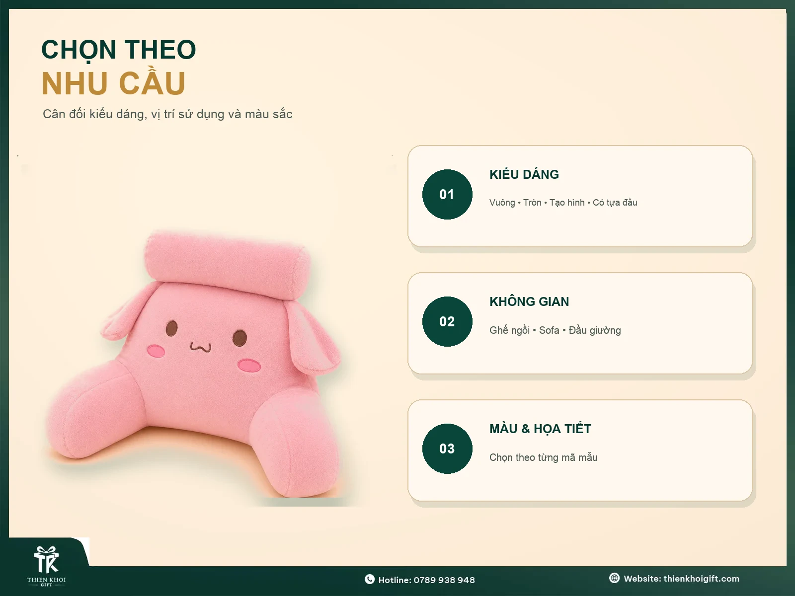 Gối Tựa Lưng In Logo - chon goi tua lung theo nhu cau