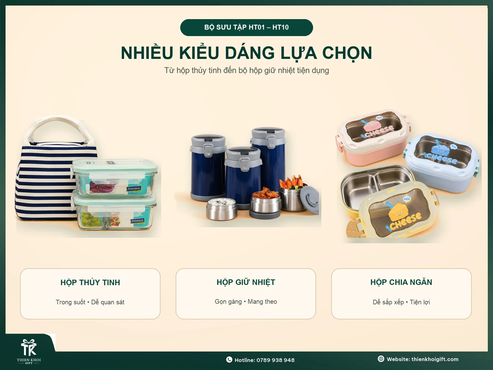 Các kiểu dáng hộp đựng thức ăn quà tặng doanh nghiệp