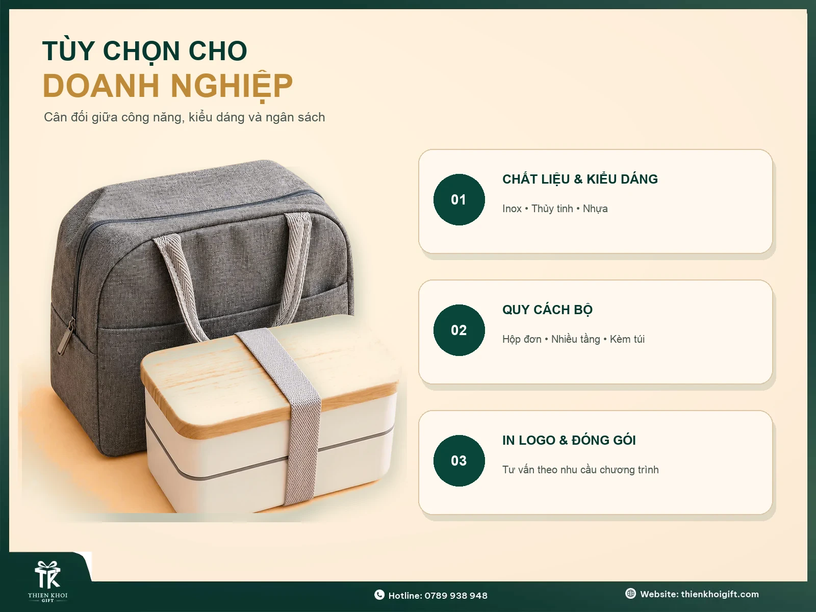 Tùy chọn hộp đựng thức ăn cho doanh nghiệp