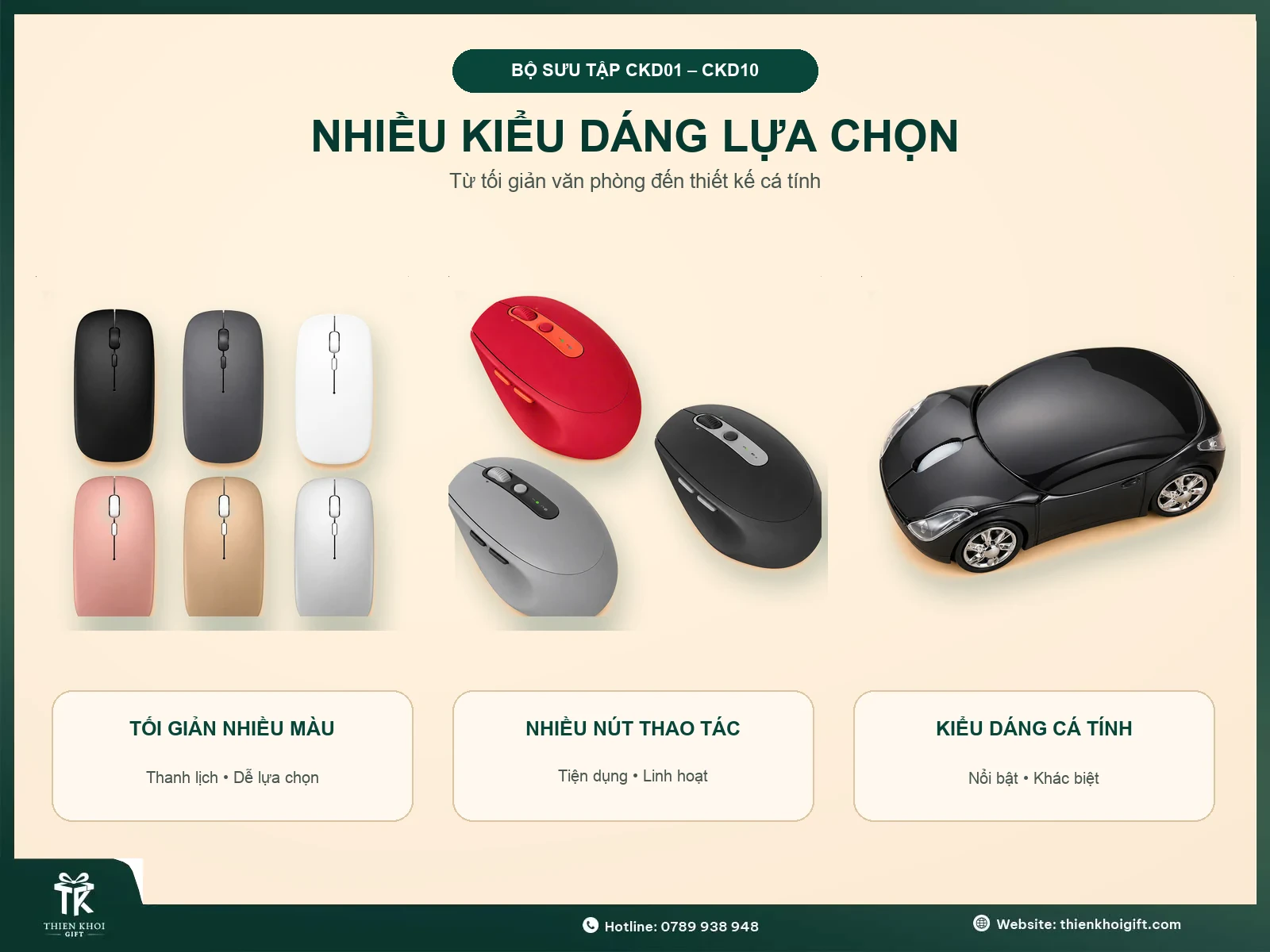 Các mẫu chuột không dây tối giản nhiều màu