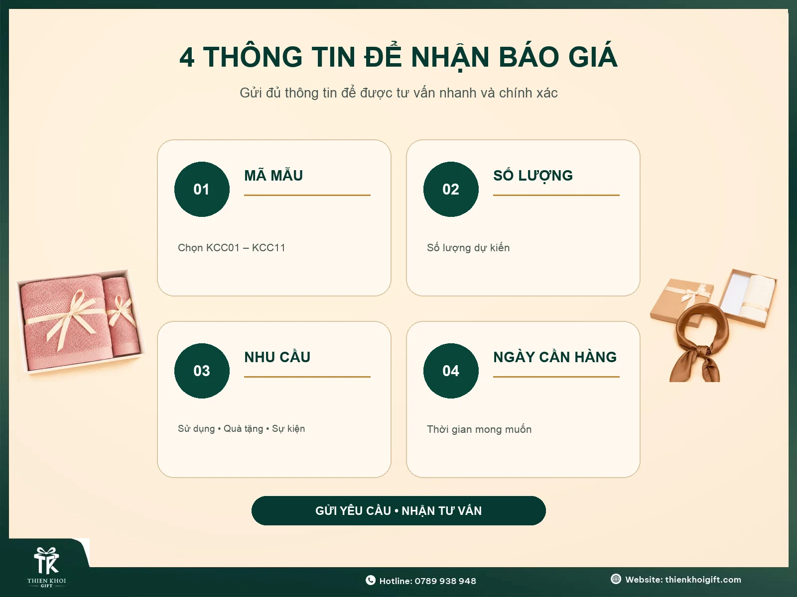 Khăn Cao Cấp Quà Tặng - thong tin nhan bao gia khan cao cap