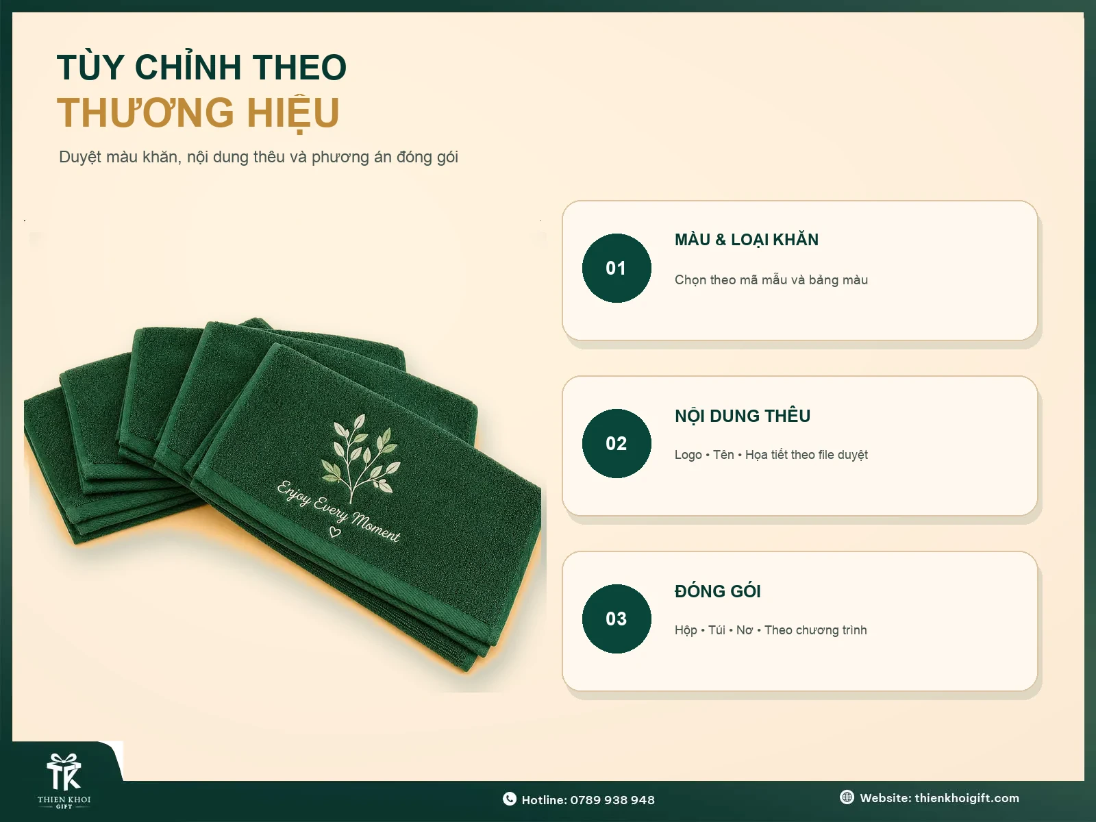 Khăn Thêu Logo - tuy chinh khan theu theo thuong hieu