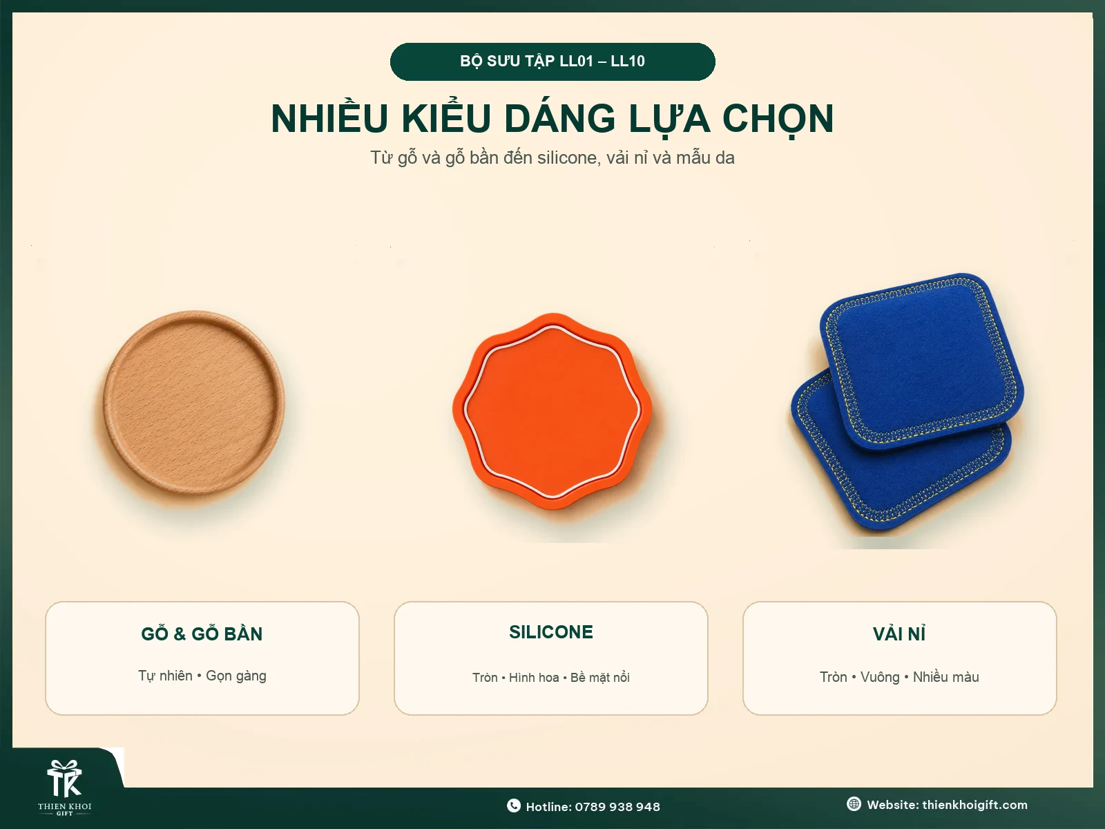 Lót Ly Để Bàn In Logo - nhieu kieu dang lot ly de ban