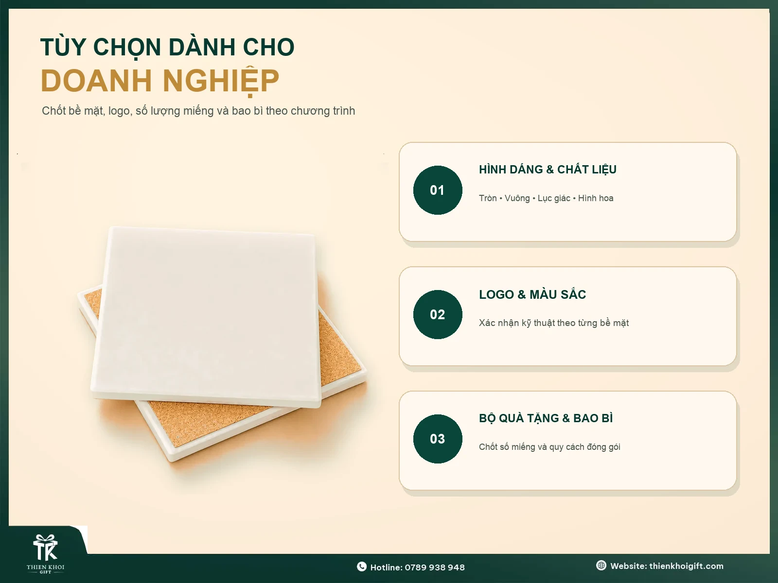 Lót Ly Để Bàn In Logo - tuy chon lot ly cho doanh nghiep