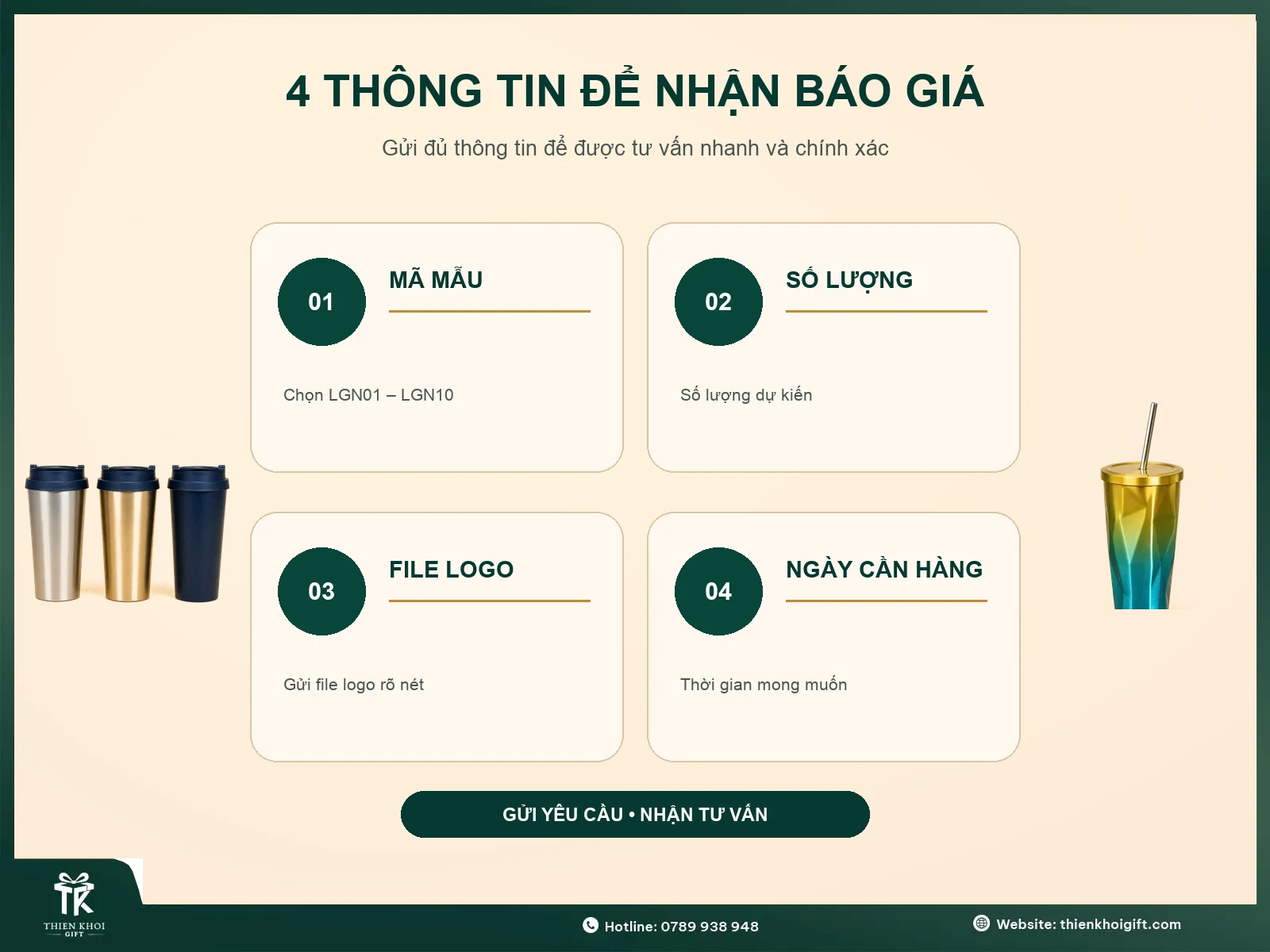 Ly Giữ Nhiệt In Logo - thong tin nhan bao gia ly giu nhiet