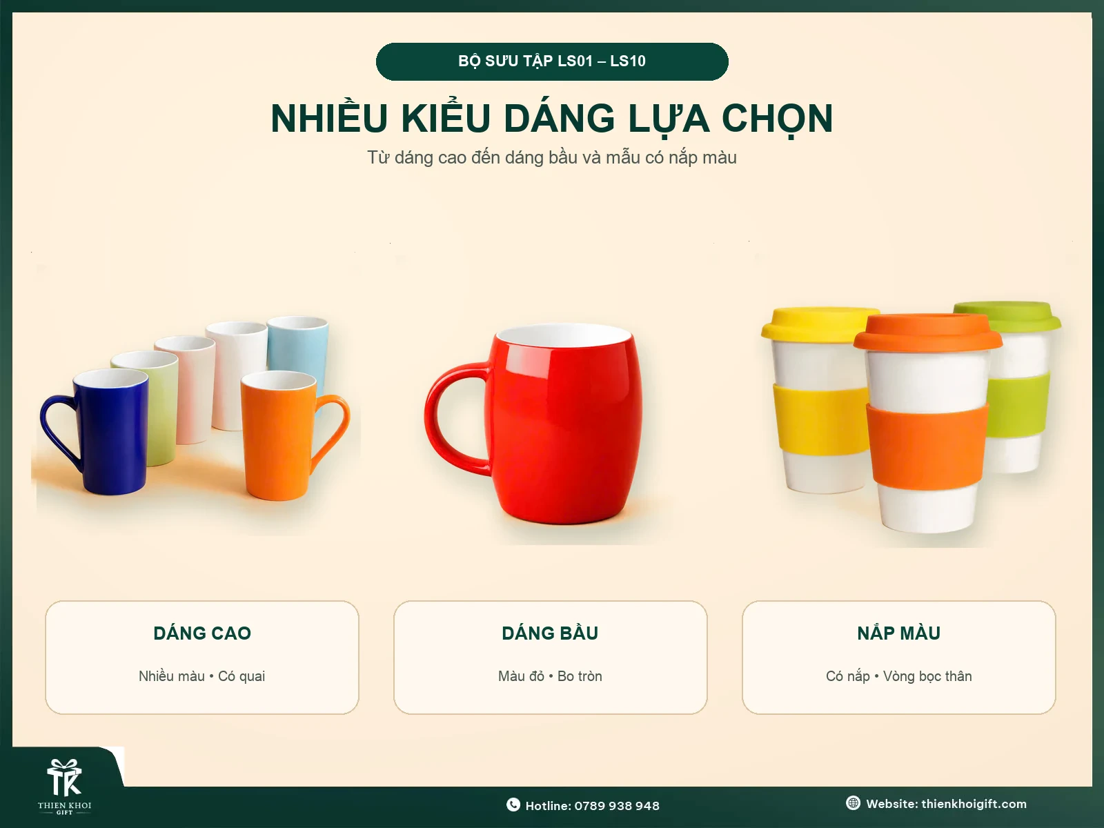 Ly Sứ In Logo - nhieu kieu dang ly su