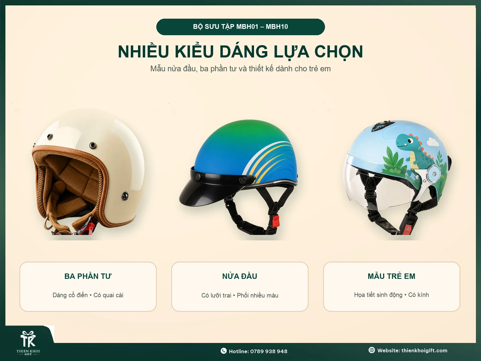 Mũ Bảo Hiểm In Logo - nhieu kieu dang mu bao hiem