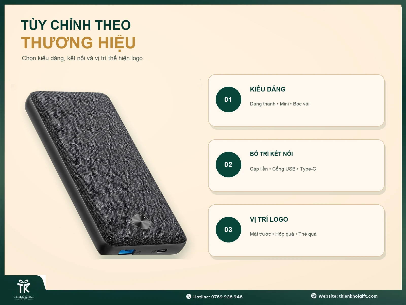 Pin sạc dự phòng - tuy chinh pin sac du phong theo thuong hieu