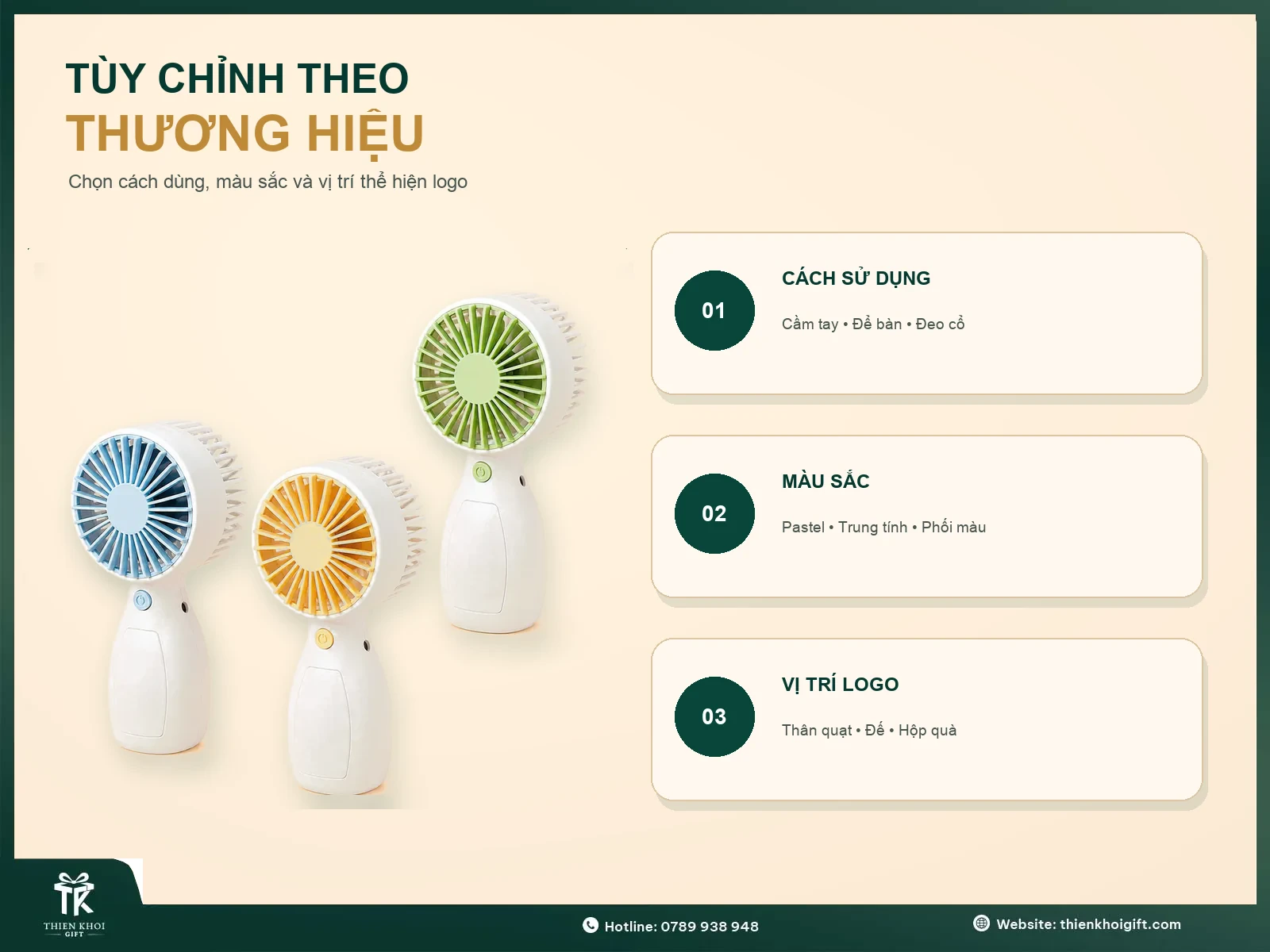 Quạt Cầm Tay Mini - tuy chinh quat cam tay mini theo thuong hieu