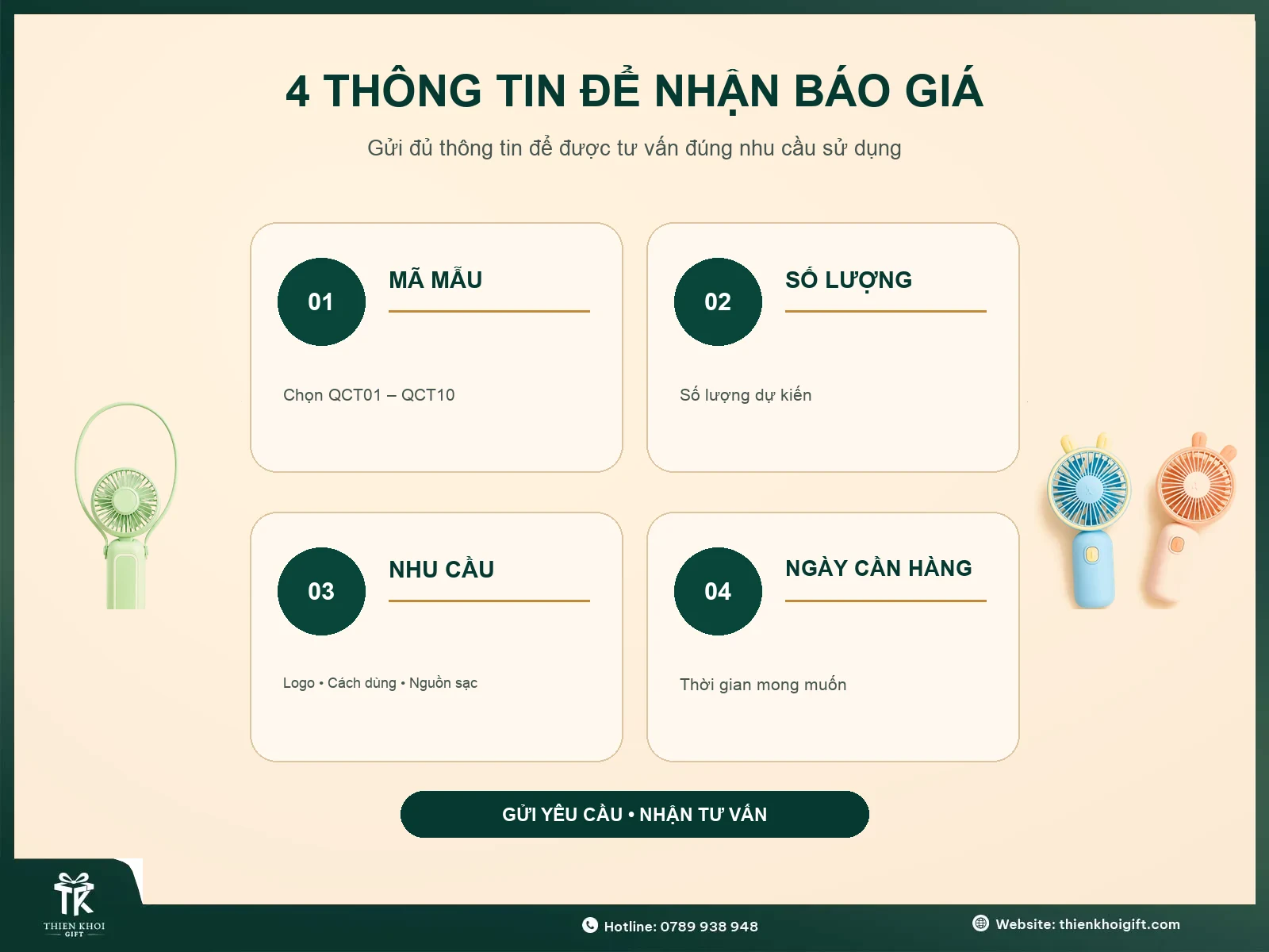 Quạt Cầm Tay Mini - thong tin nhan bao gia quat cam tay mini