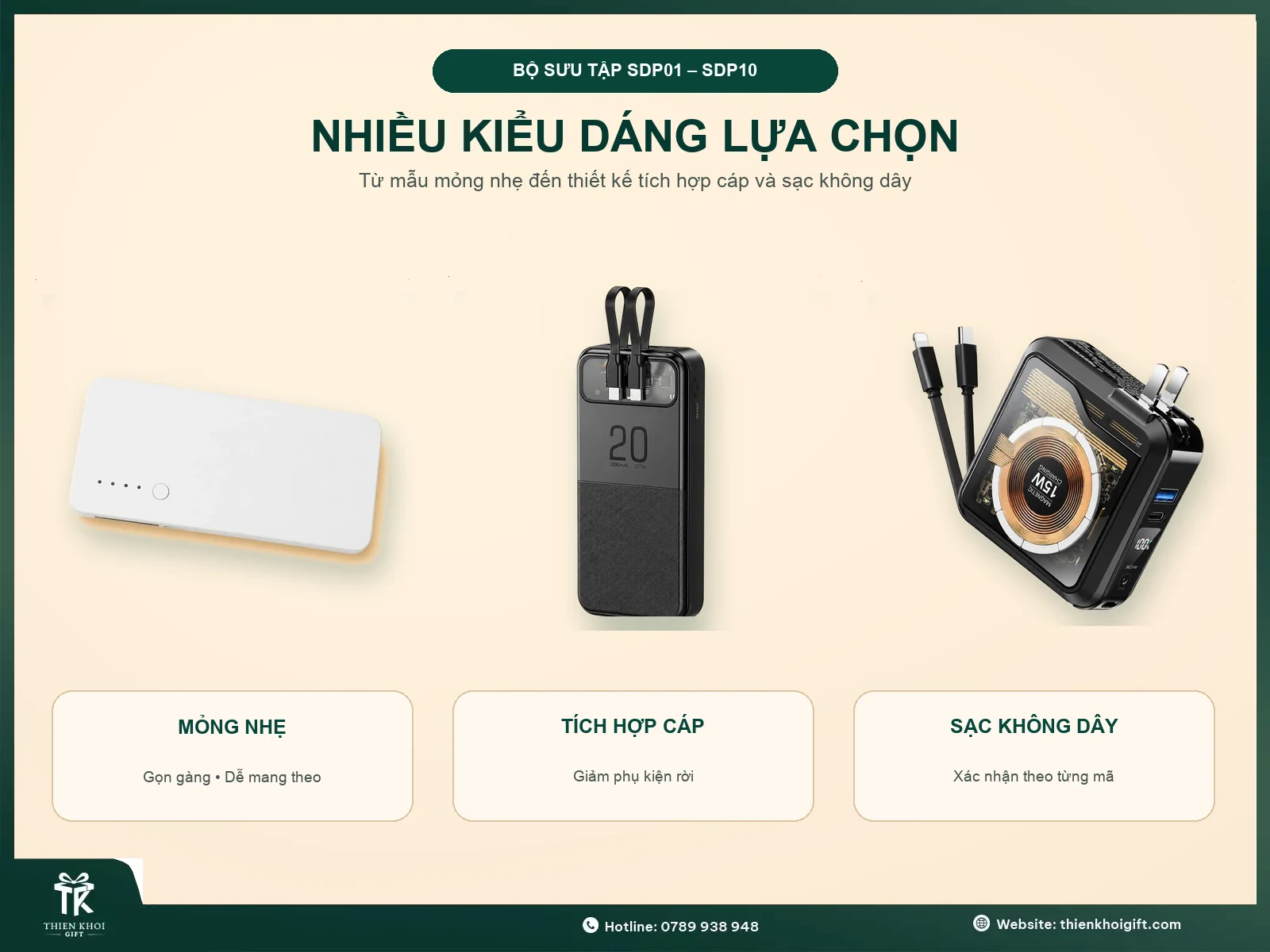 Sạc Dự Phòng Đa Năng - nhieu kieu dang sac du phong