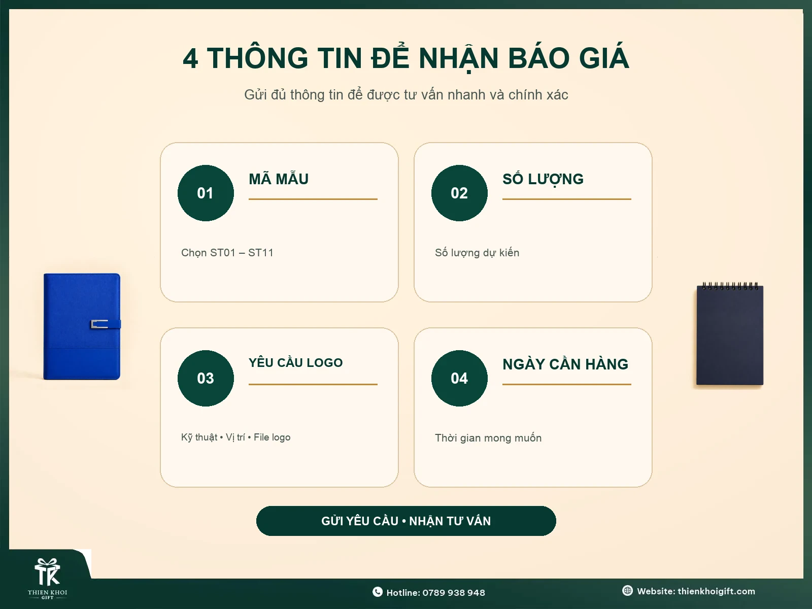 Sổ tay văn phòng - thong tin nhan bao gia so tay