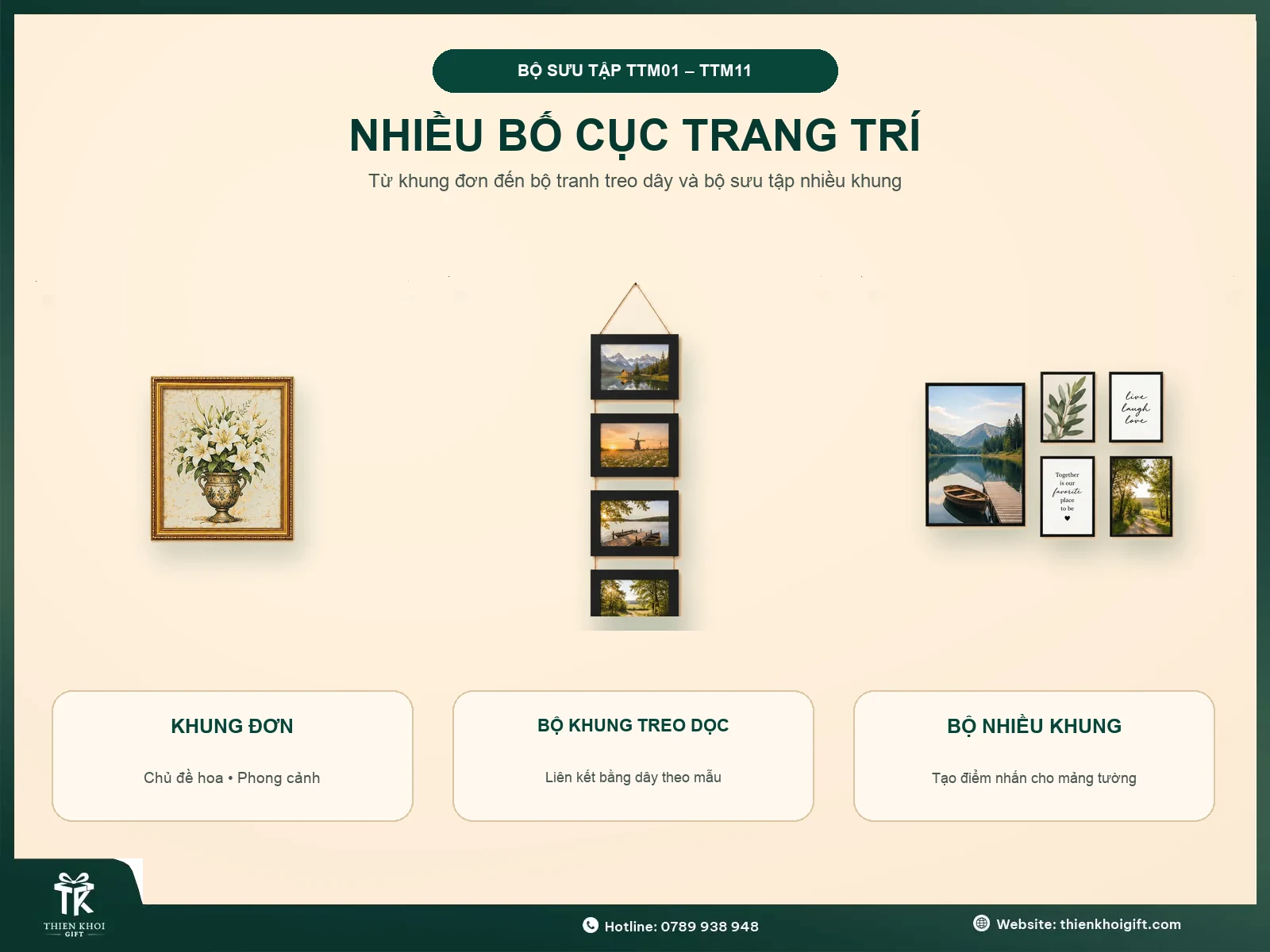 Bộ Tranh Treo Tường Mini - nhieu bo cuc tranh treo tuong mini