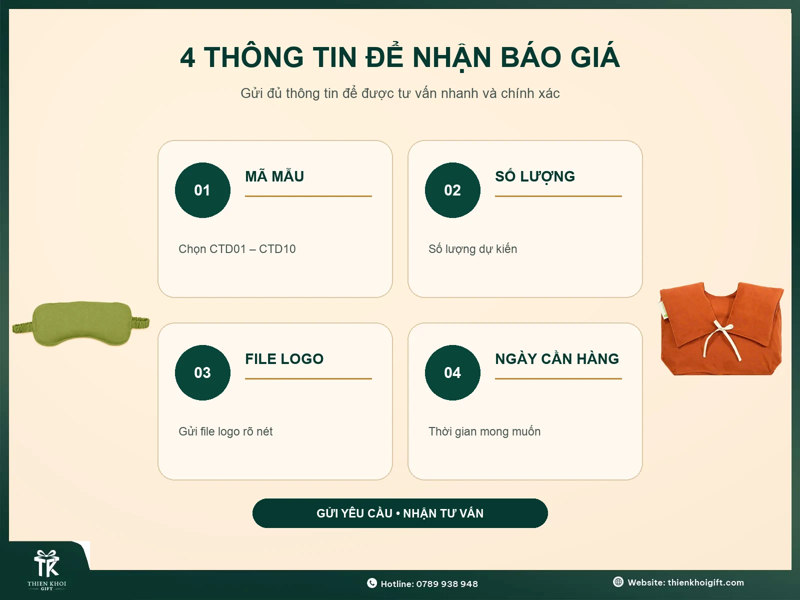 Thông tin nhận báo giá túi chườm thảo dược