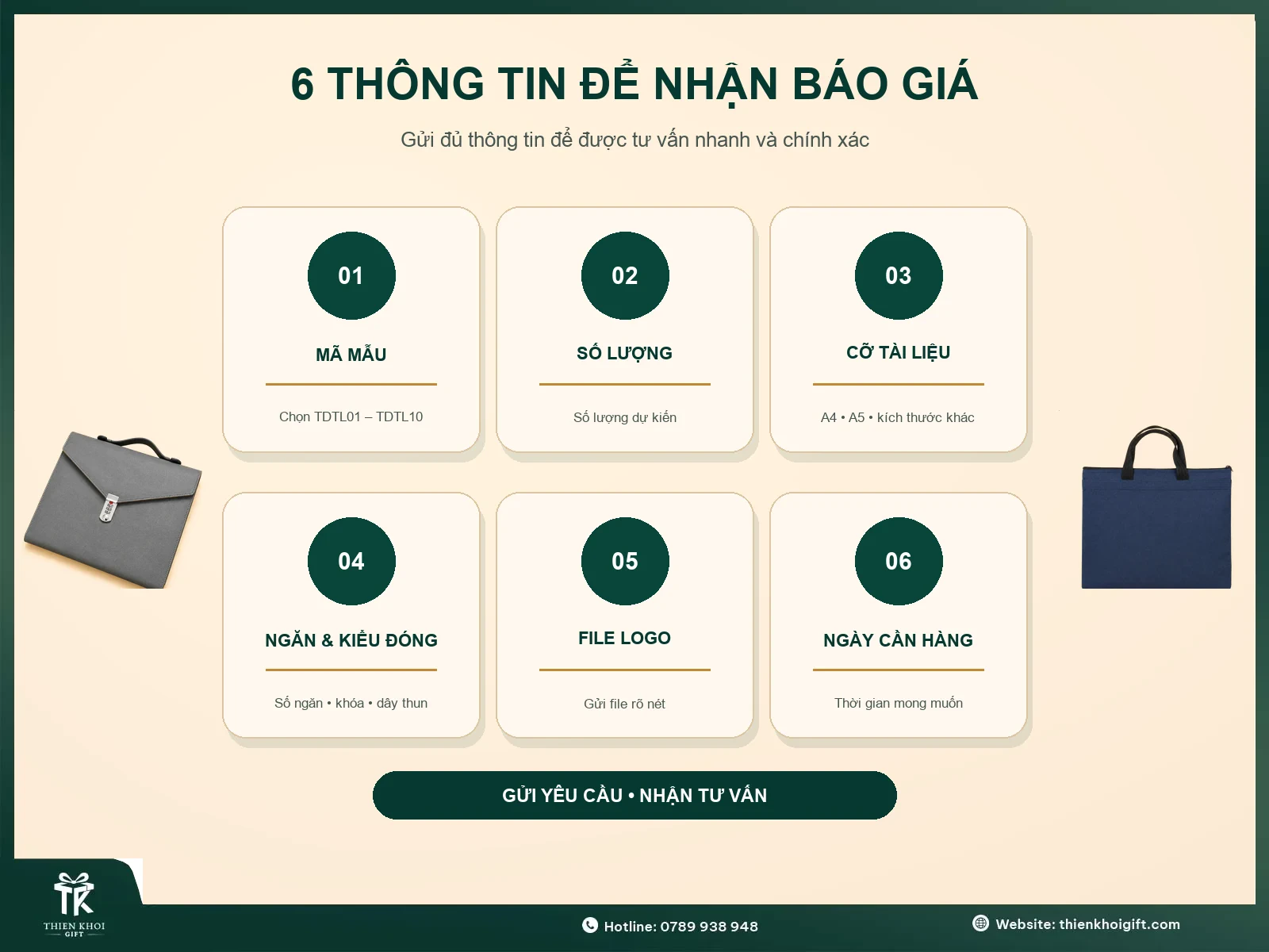 Túi Đựng Tài Liệu - thong tin nhan bao gia tui dung tai lieu