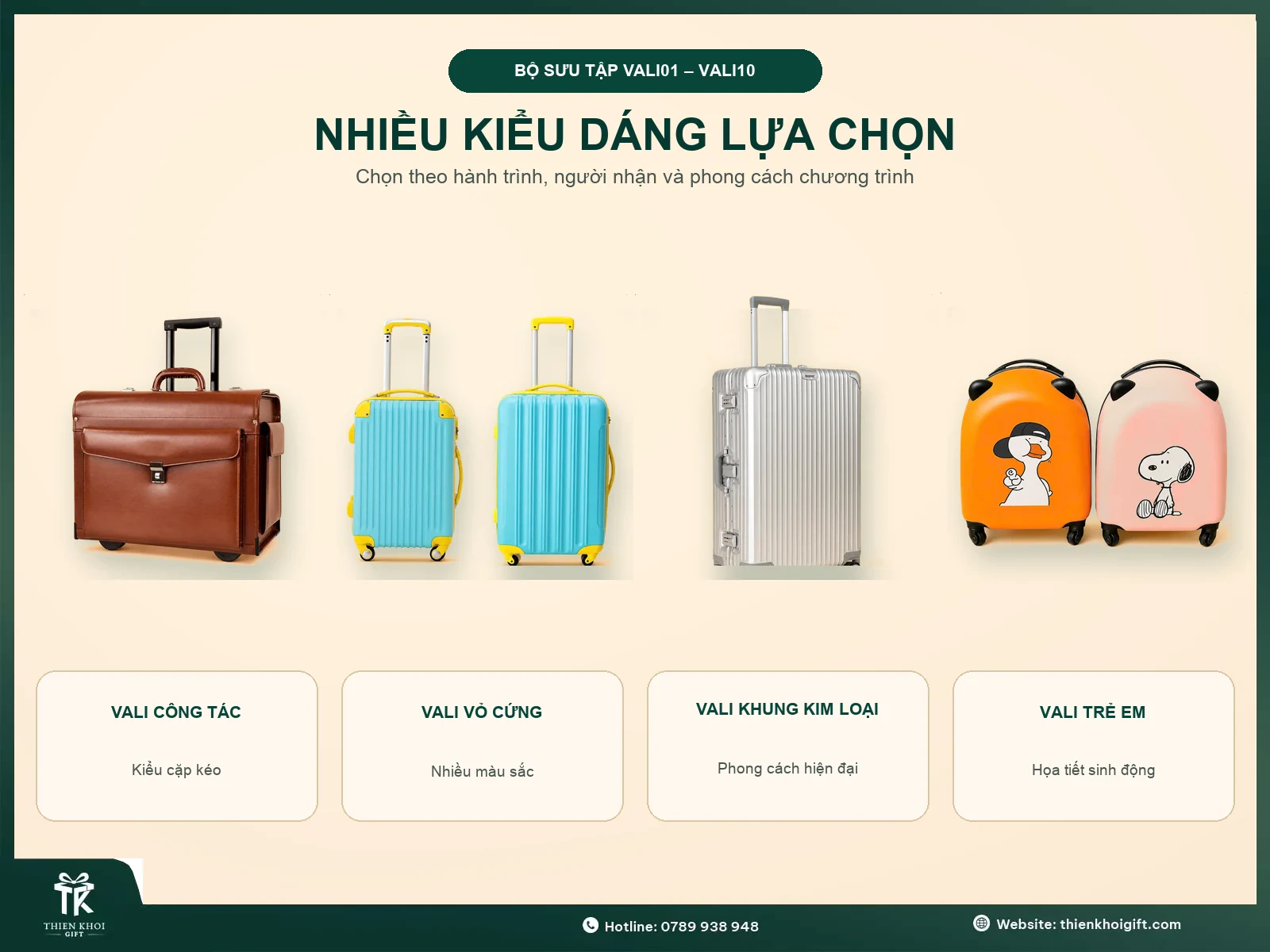 Vali Kéo In Logo - nhieu kieu dang vali keo