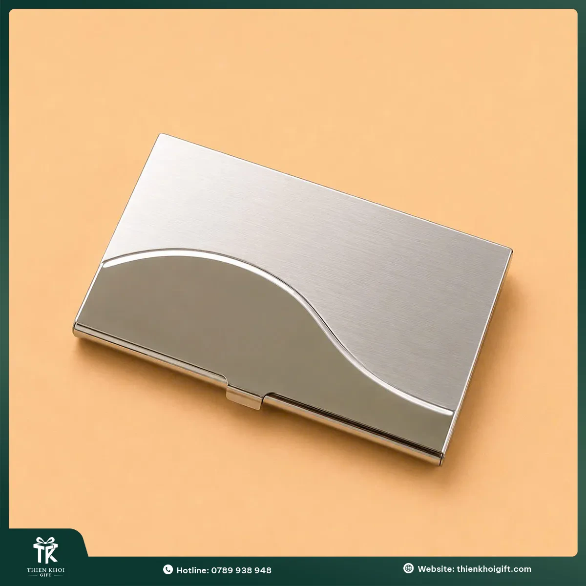 Hộp đựng name card kim loại màu bạc