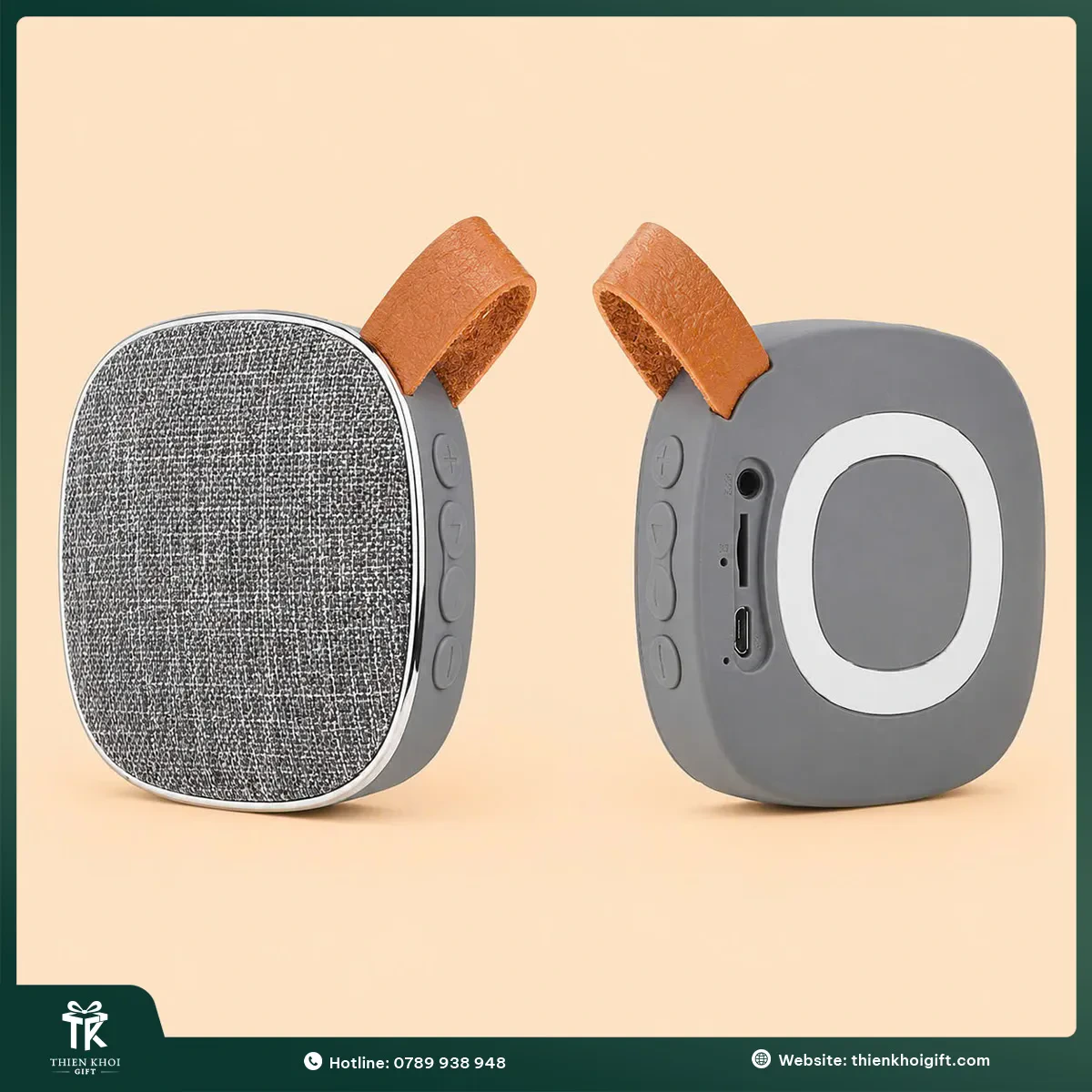 Loa Bluetooth hình trụ có dây đeo