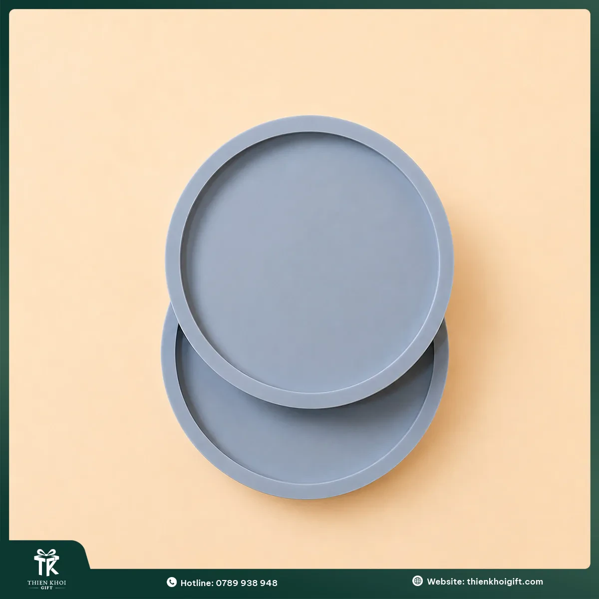 Lót ly silicone tròn màu xám