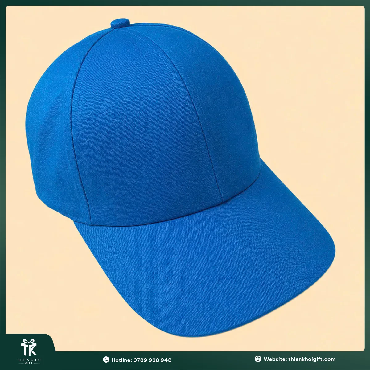 Mũ thêu logo màu xanh dương