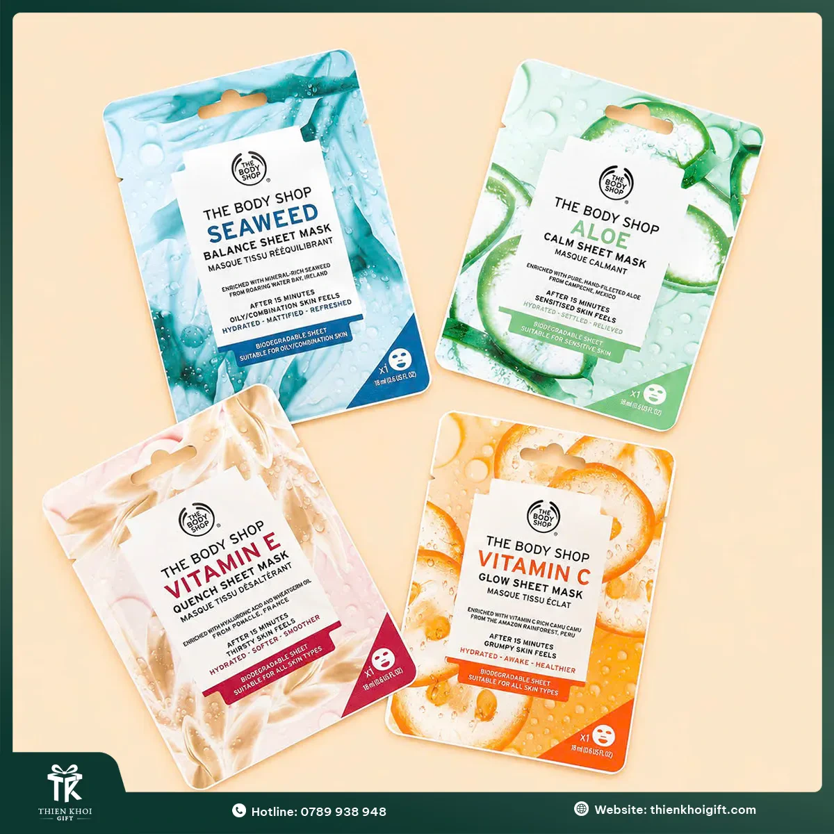 Mặt nạ giấy The Body Shop nhiều loại