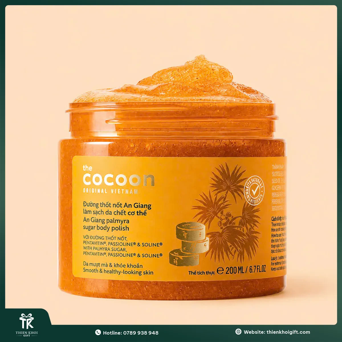 Tẩy da chết cơ thể đường thốt nốt Cocoon