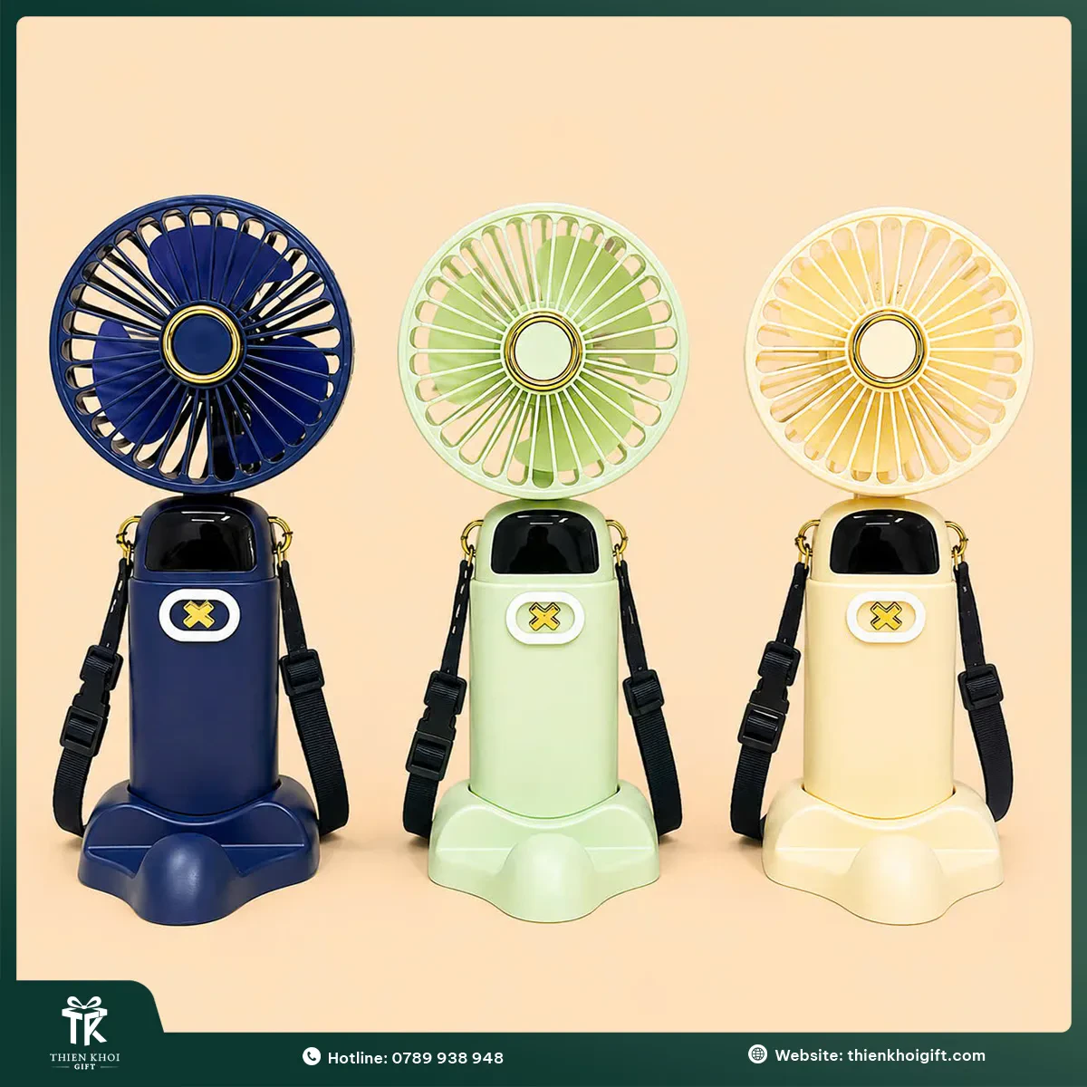 Quạt cầm tay mini có dây đeo