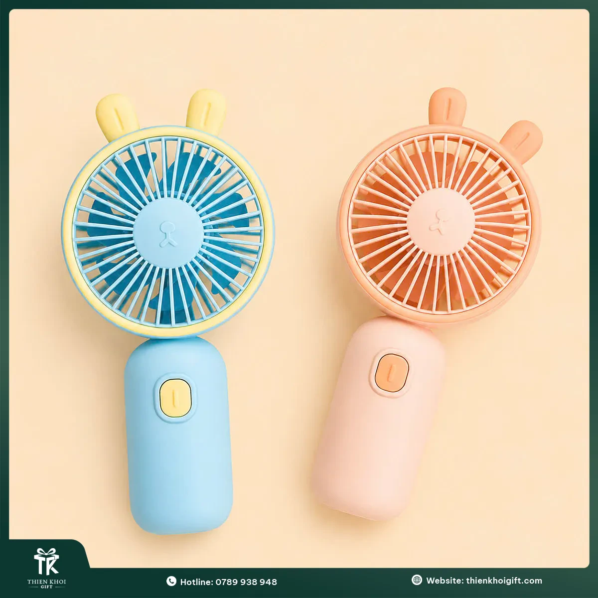 Quạt cầm tay mini tai thỏ