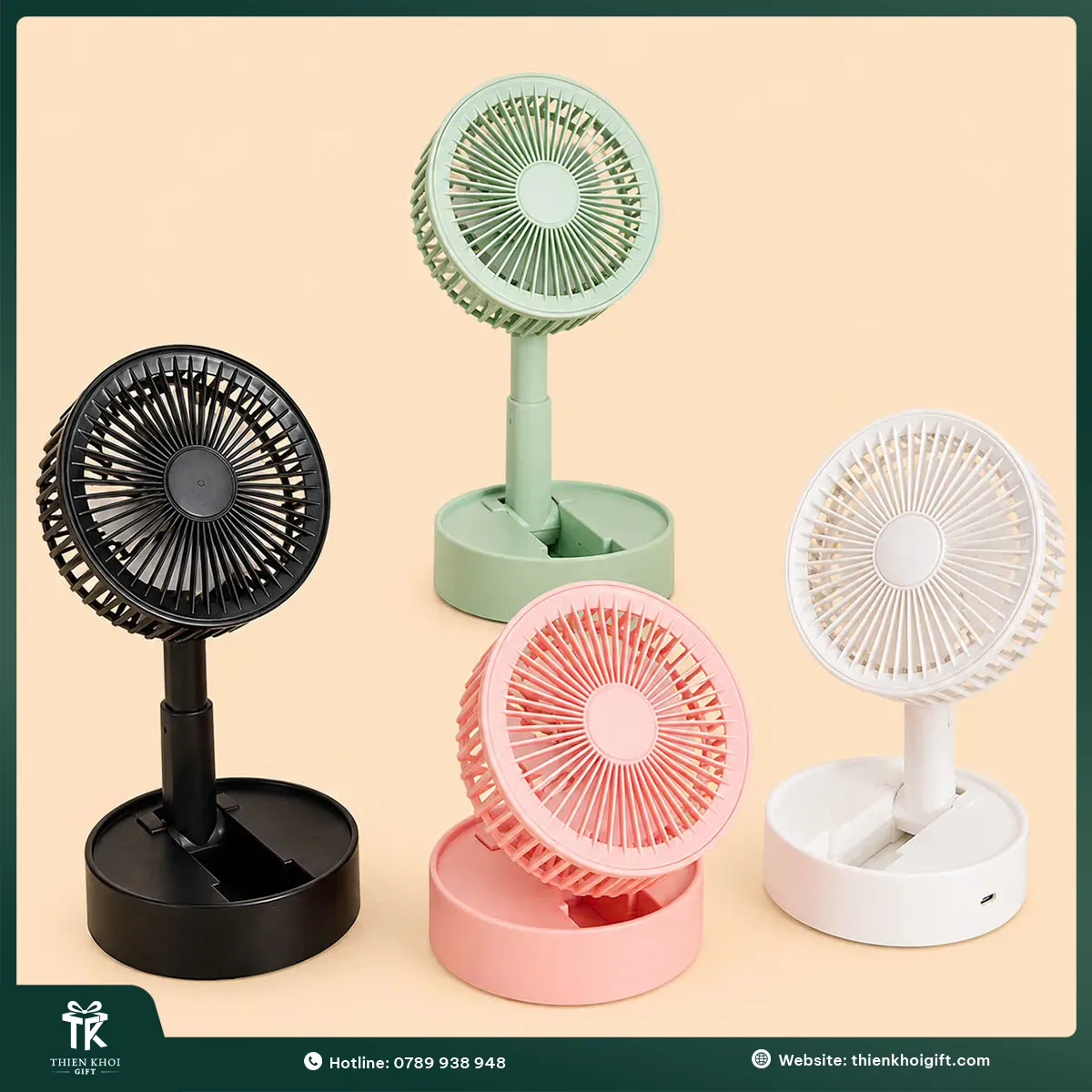 Quạt để bàn gấp gọn tăng chiều cao