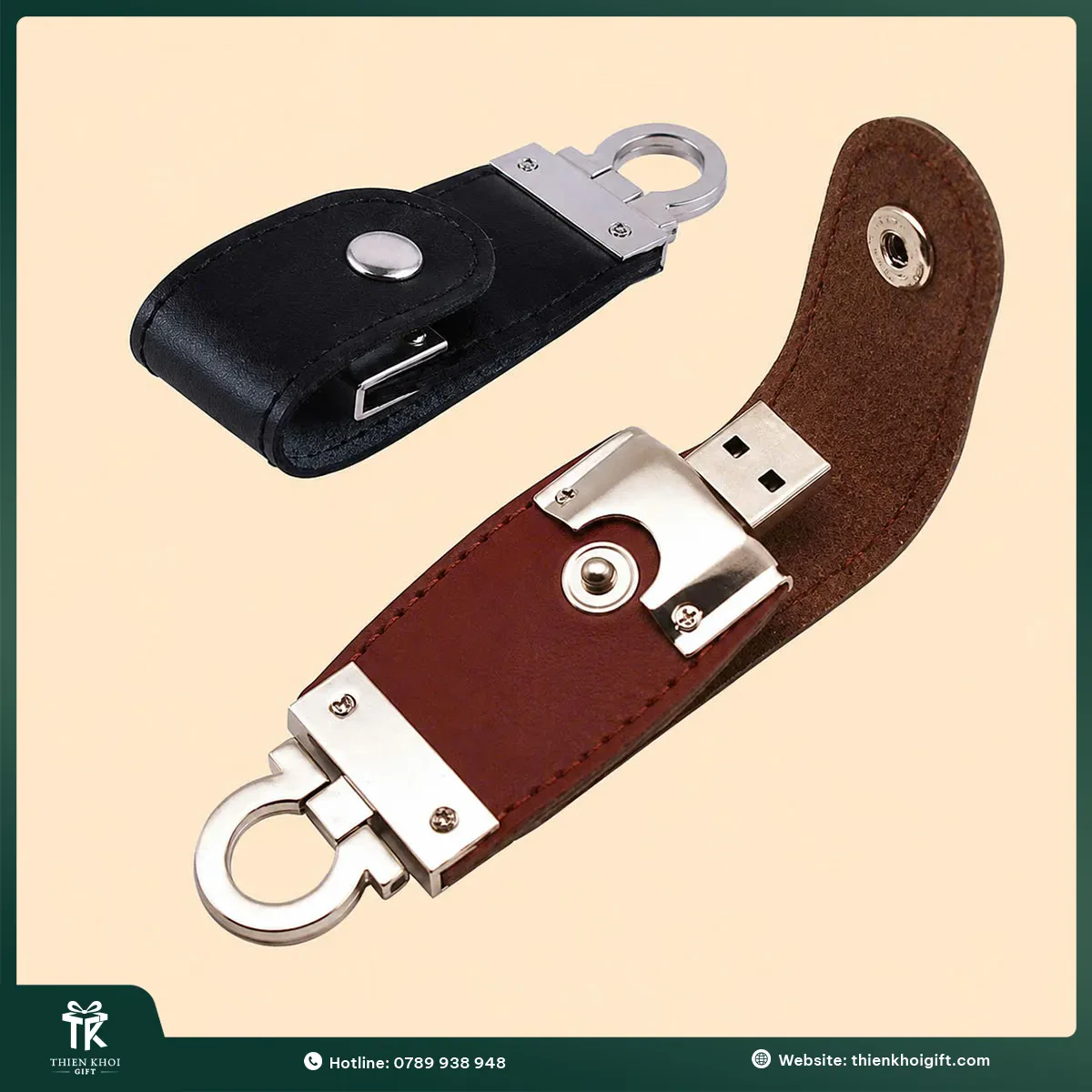 USB móc khóa bọc da