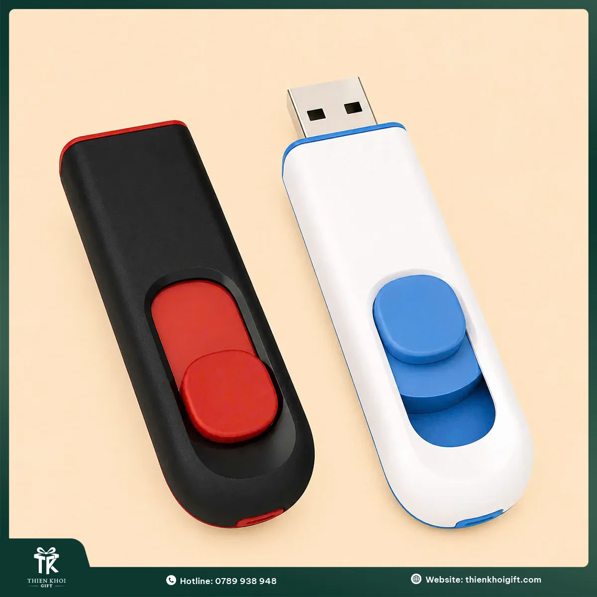 USB nắp trượt hai màu