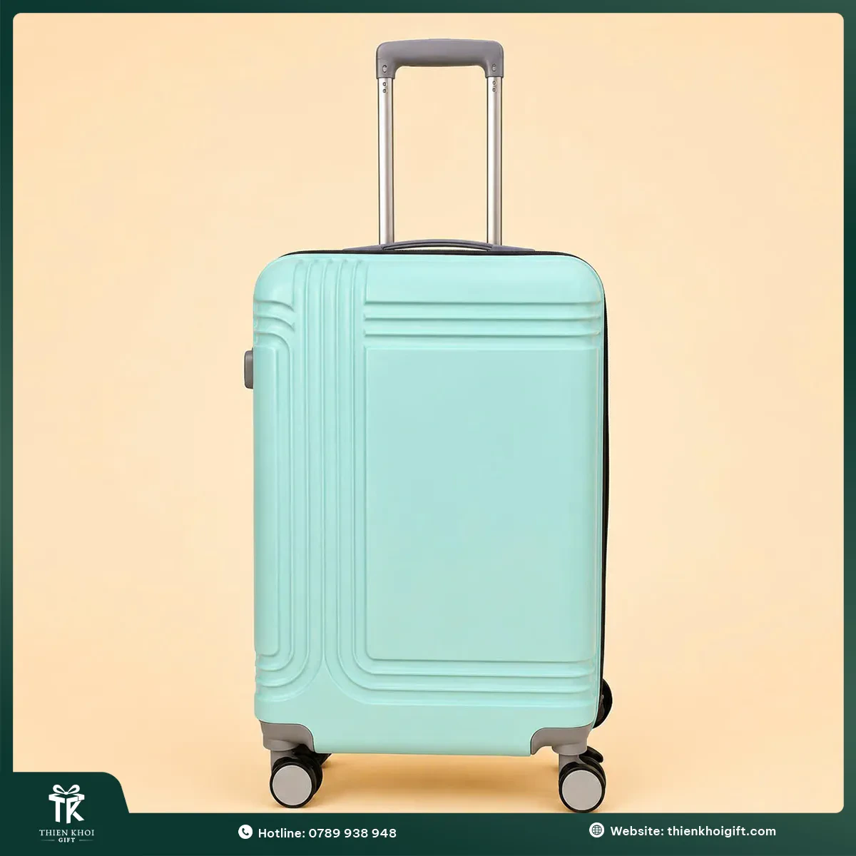 Vali vỏ cứng màu xanh mint